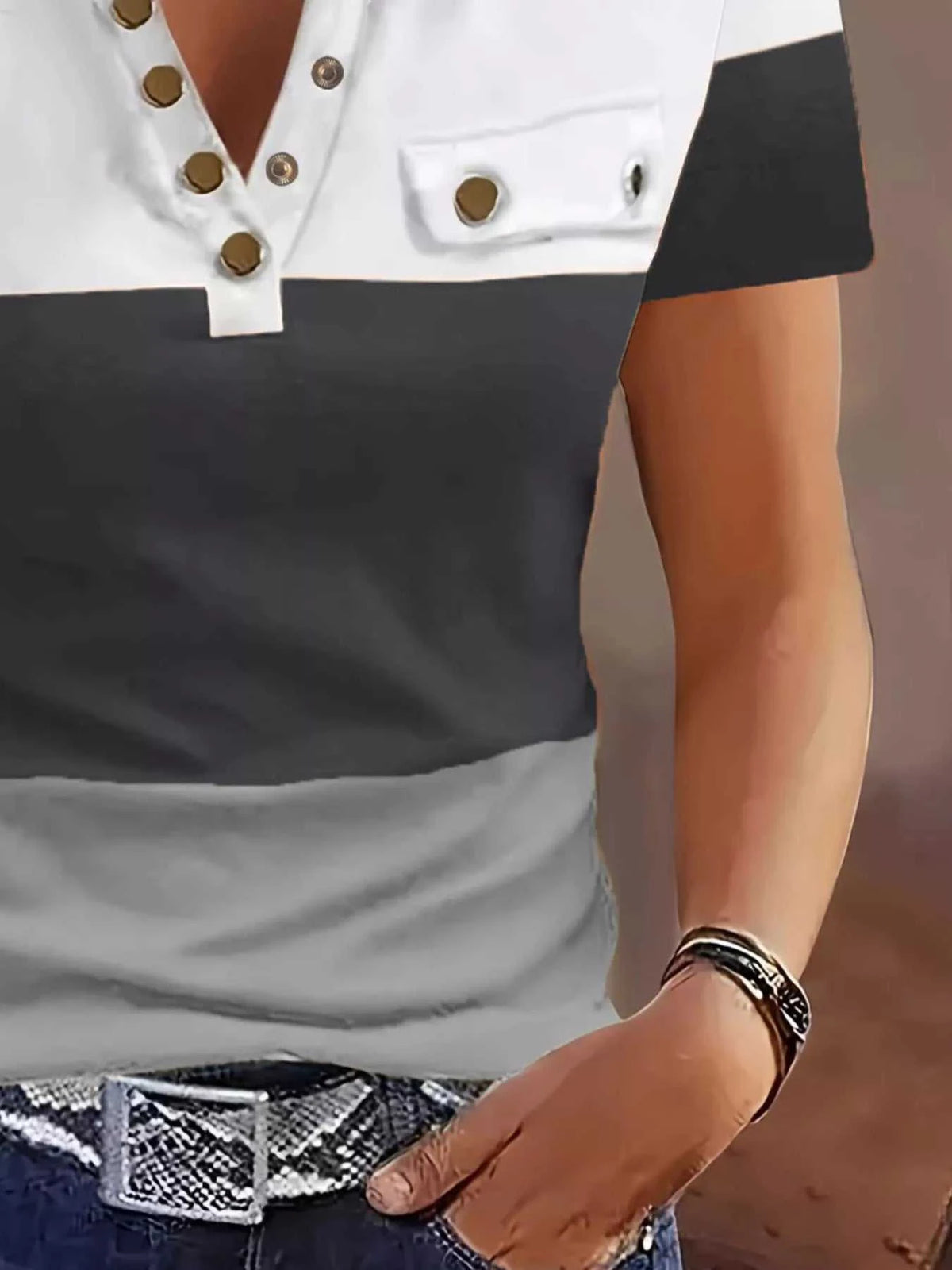 Color Block Short Sleeve Casual T-Shirt 100100962651650 30 Affordable Fashion Under $100 Jerry's Apparel 
