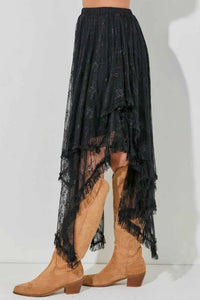 Elastic Waist Asymmetrical Lace Skirt 100100404541935 62 Affordable Fashion Under $100 Jerry's Apparel 