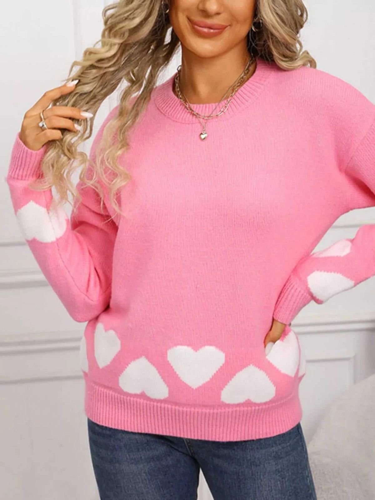 Valentine's Day Heart Crew Neck Sweater 100100239862699 46 Affordable Fashion Under $100 Jerry's Apparel 
