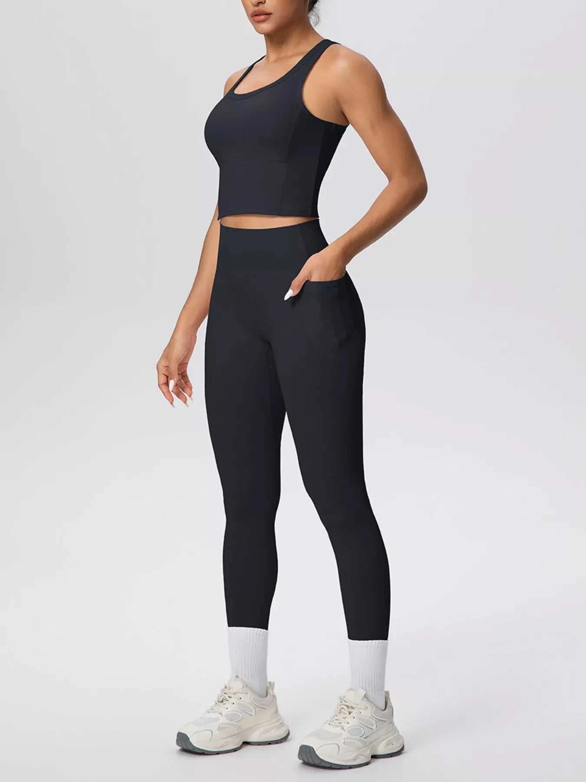 Scoop Neck Tank and High-Waisted Leggings Active Set 101006388543899 85 Affordable Fashion Under $100 Jerry's Apparel 