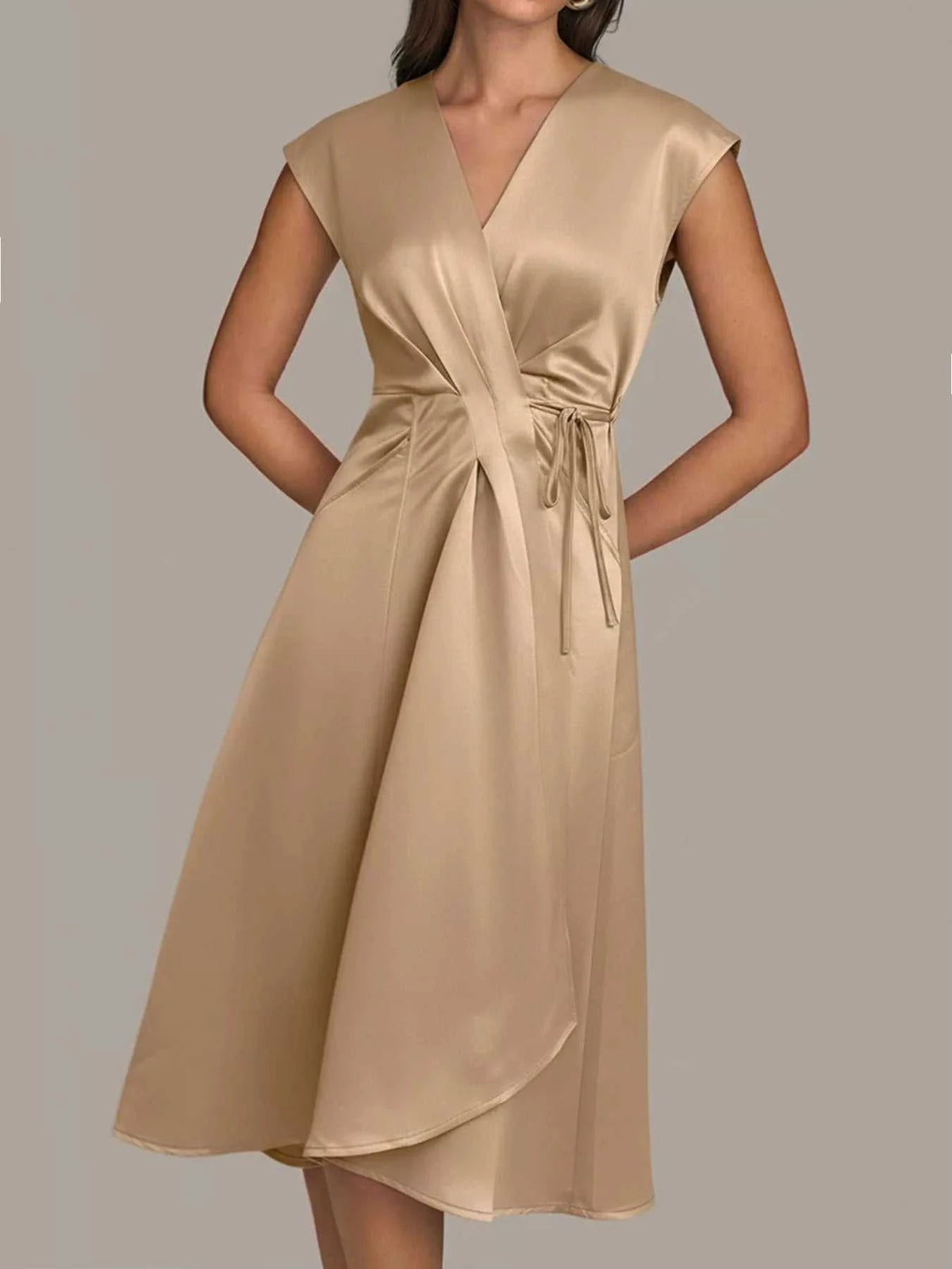 Satin Wrap Midi Dress with Pockets 100100281166734 42 Affordable Fashion Under $100 Jerry's Apparel 