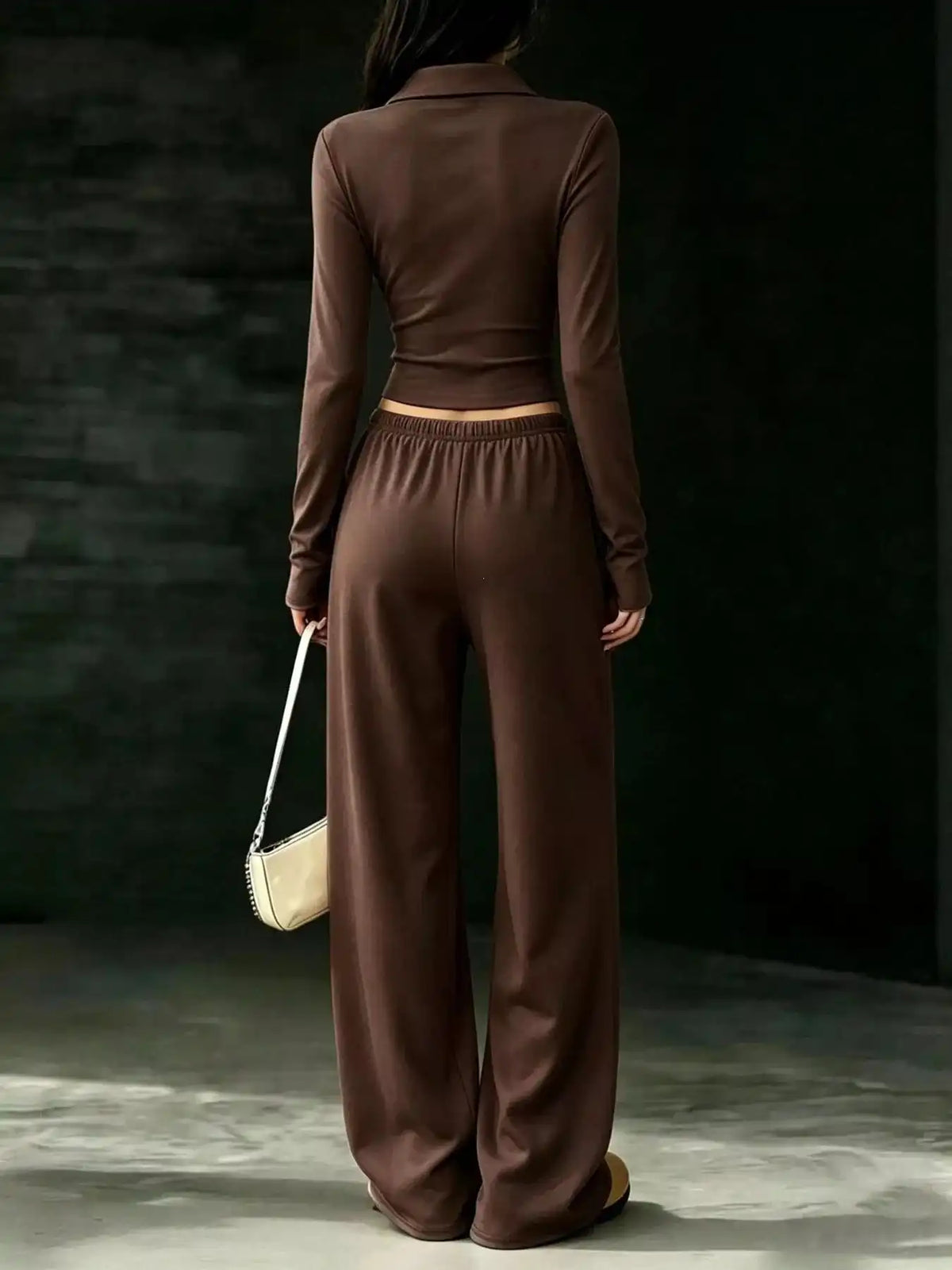 Long-Sleeve Polo Top and Wide-Leg Pants Set 101001218867188 53 Affordable Fashion Under $100 Jerry's Apparel 
