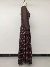 Polka Dot Square Neck Long Sleeve Maxi Dress 100100951009677 41 Affordable Fashion Under $100 Jerry's Apparel 
