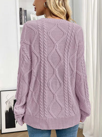 Cable Knit Round Neck Long Sleeve Sweater 100100086035617 48 Seasonal Fashion Collections Jerry's Apparel 