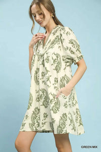 Umgee Mix Paisley Scallop Trim Dress 100100993391624 55 Affordable Fashion Under $100 Jerry's Apparel 