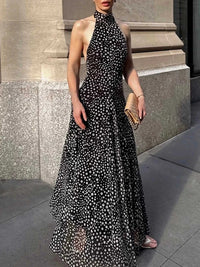 Halter Neck Polka Dot Maxi Dress 100100990656579 68 Affordable Fashion Under $100 Jerry's Apparel 