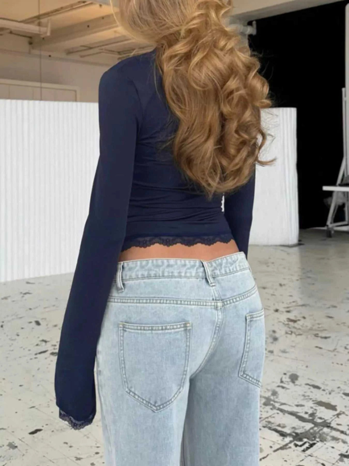 Lace Trim Square Neck Long Sleeve Top 100100247920045 28 Affordable Fashion Under $100 Jerry's Apparel 