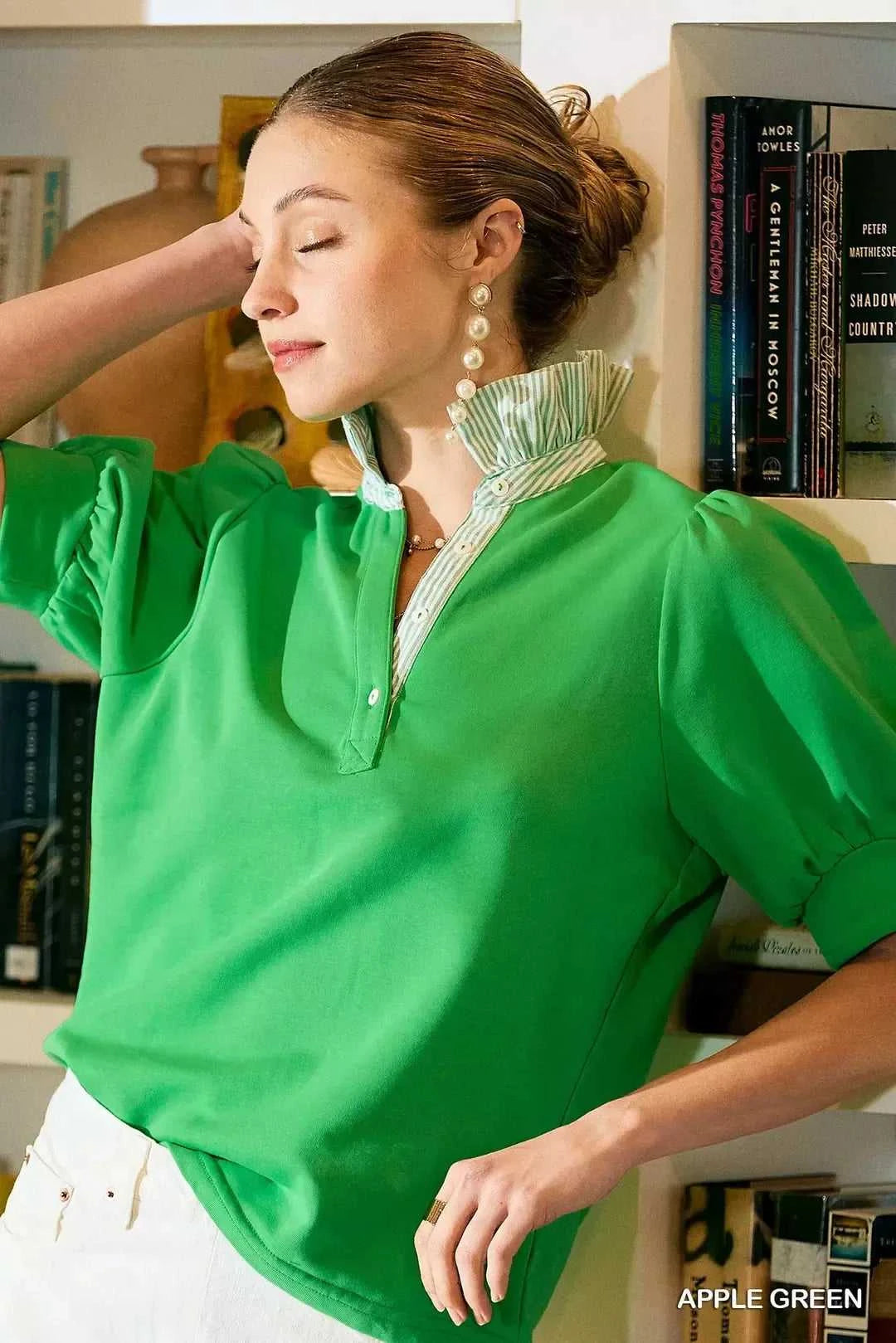 Umgee Striped Collar Popover Top 100100046181674 45 Affordable Fashion Under $100 Jerry's Apparel 