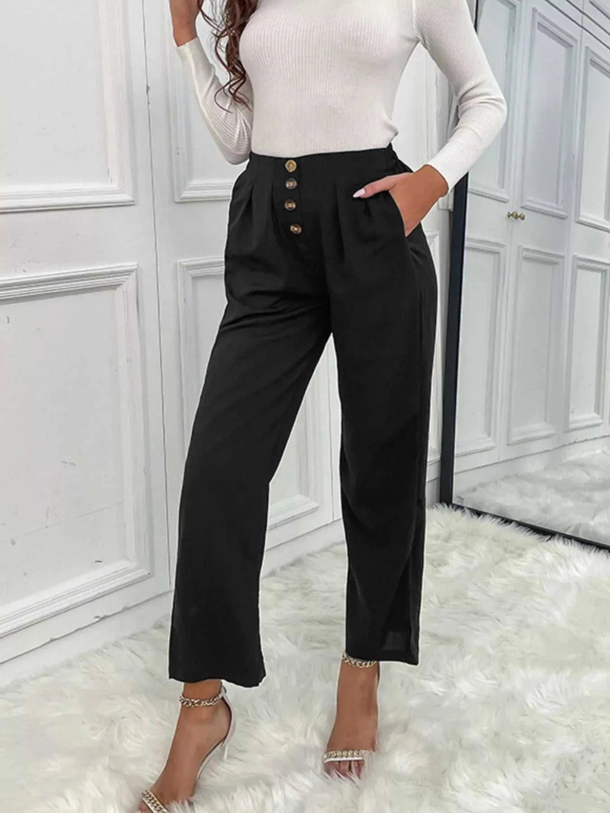 High Waist Wide Leg Pants 100100078272050 36 Affordable Fashion Under $100 Jerry's Apparel 