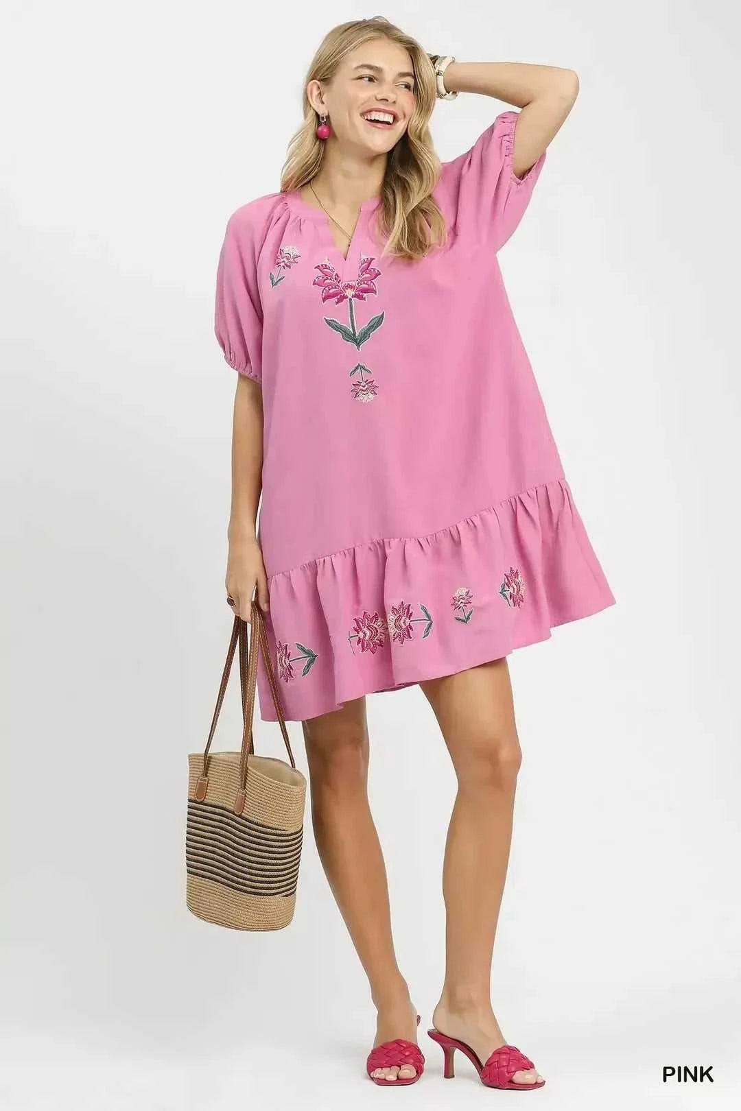 Umgee Embroidered Floral Babydoll Dress 100100698461473 62 Gifts for Her Jerry's Apparel 