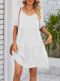 Ruffled Sleeve Tiered Mini Dress 100100840870791 28 Affordable Fashion Under $100 Jerry's Apparel 