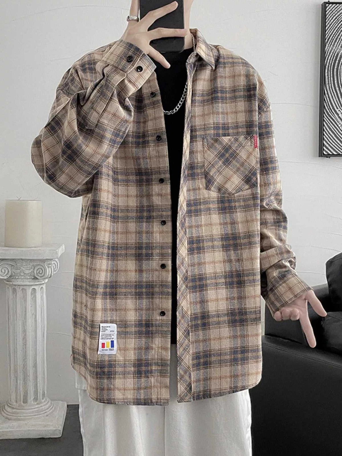 Men's Plus Size Plaid Button Up Shirt 100400594080014 38 Affordable Fashion Under $100 Jerry's Apparel 