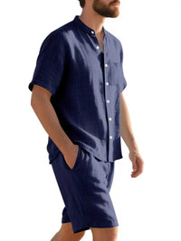 Men's Full Size Casual Short Sleeve Shirt and Shorts Set Plus Size 100400356286566 44 Affordable Fashion Under $100 Jerry's Apparel 