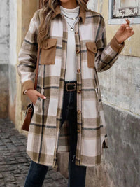 Perfee Plaid Button Up Long Sleeve Coat 100100414291349 51 Affordable Fashion Under $100 Jerry's Apparel 