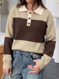 Color Block Polo Collar Sweater 100100395716600 43 Affordable Fashion Under $100 Jerry's Apparel 