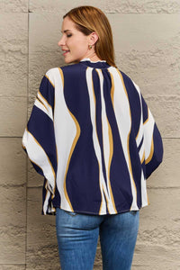 Perfee Tie Neck Printed Slit Sleeve Blouse 100101335742177 28 Affordable Fashion Under $100 Jerry's Apparel 