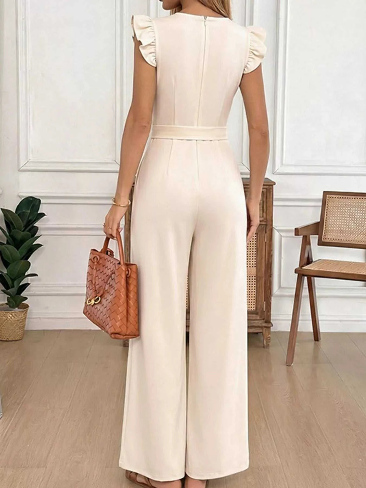 Floral Embroidered Ruffle Trim Jumpsuit 100100569039389 49 Affordable Fashion Under $100 Jerry's Apparel 