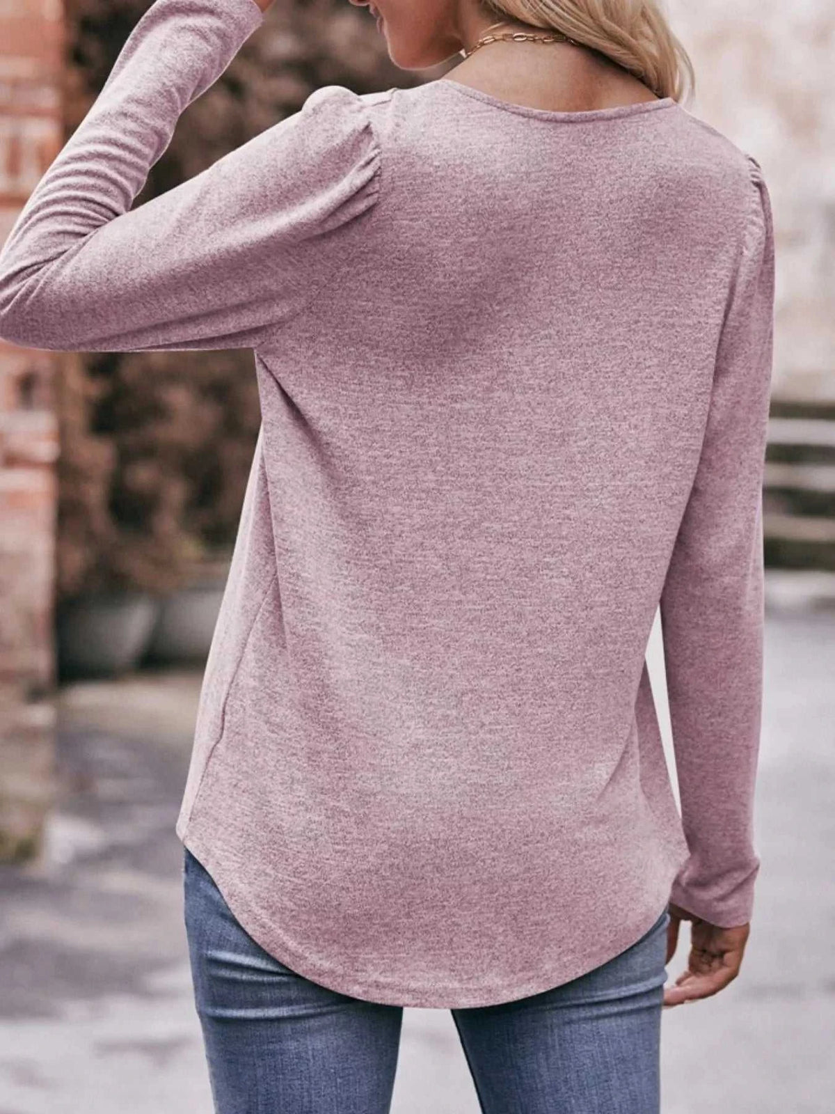Pleated Square Neck Long Sleeve T-Shirt 100100387874963 31 Affordable Fashion Under $100 Jerry's Apparel 
