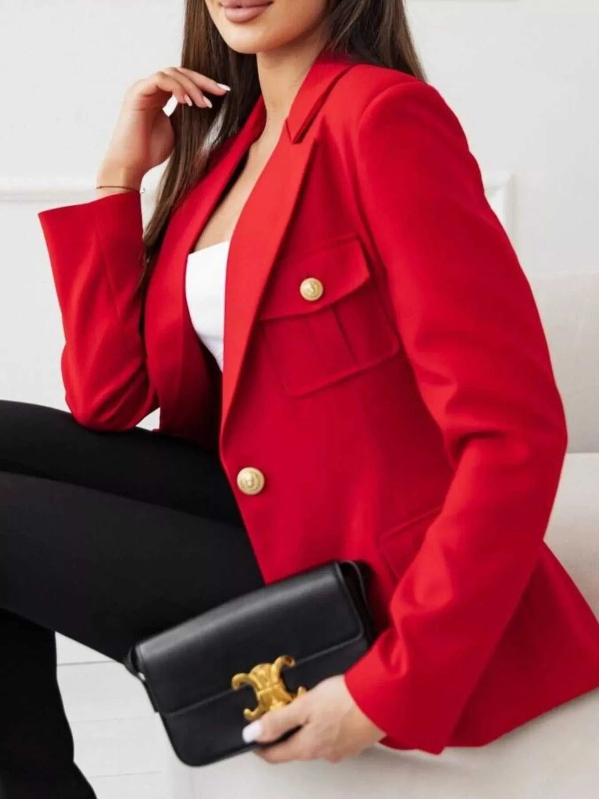 Lapel Collar One Button Blazer 100100419789798 42 Affordable Fashion Under $100 Jerry's Apparel 