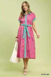 Umgee Mix Floral Button-Front Midi Dress 100100951291613 62 Affordable Fashion Under $100 Jerry's Apparel 
