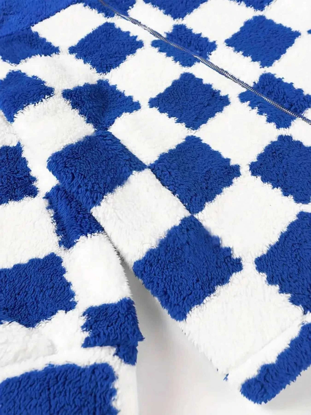 Checkered Fleece Oversized Zip Up Jacket 100100289964884 52 Affordable Fashion Under $100 Jerry's Apparel 