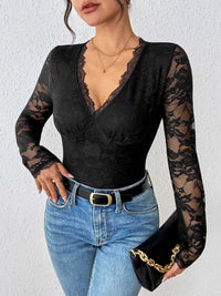 Lace Long Sleeve Bodysuit 100100692834207 38 Jerry's Apparel 
