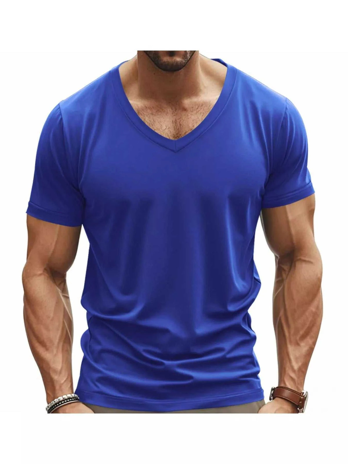 Men's Full Size Slim Fit V-Neck Basic T-Shirt Plus Size 100400784270679 24 Affordable Fashion Under $100 Jerry's Apparel 