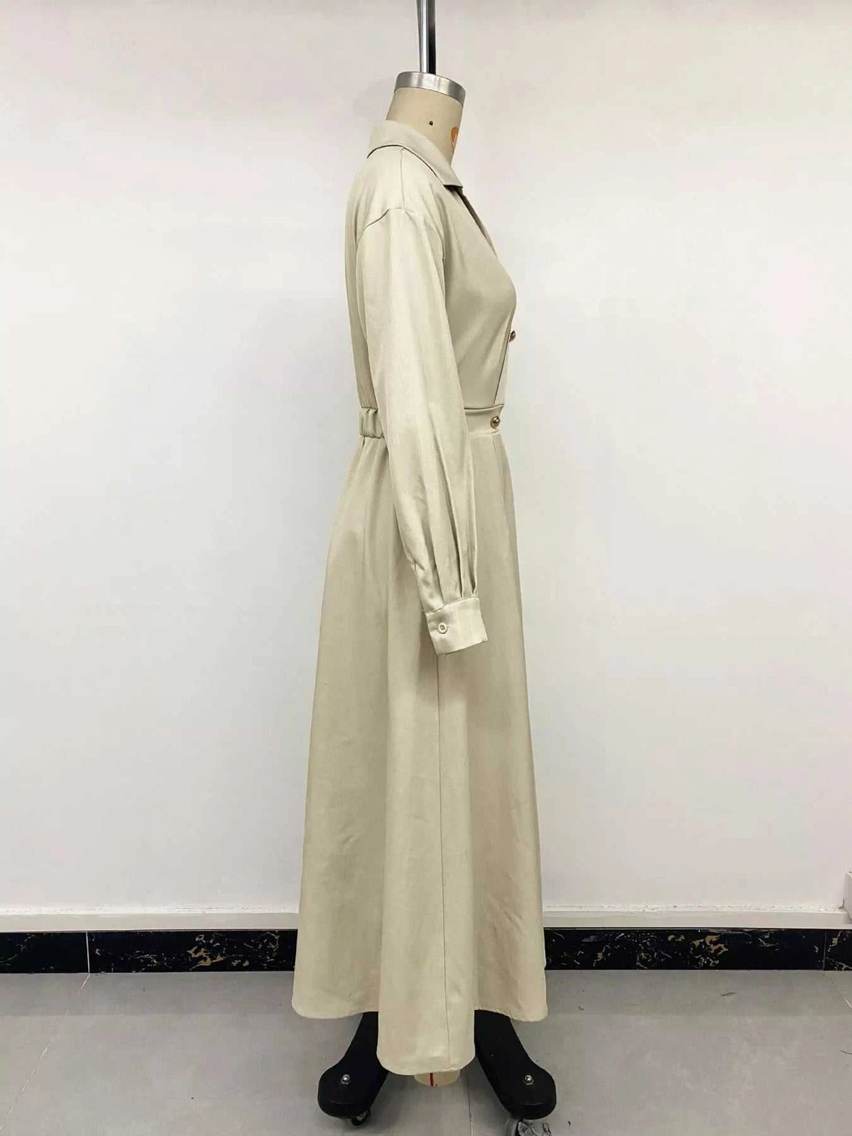 Pleated Button Detail Long Sleeve Shirt Dress 101001048648806 56 Affordable Fashion Under $100 Jerry's Apparel 