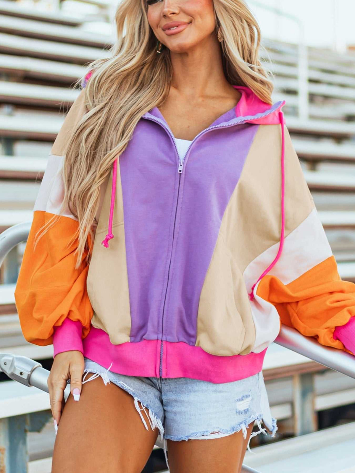 Color Block Zip-Up Hoodie 100100398881130 69 Affordable Fashion Under $100 Jerry's Apparel 