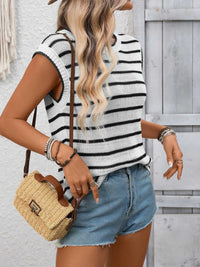 Striped Knit Round Neck Sweater Vest 100100982200698 31 Affordable Fashion Under $100 Jerry's Apparel 