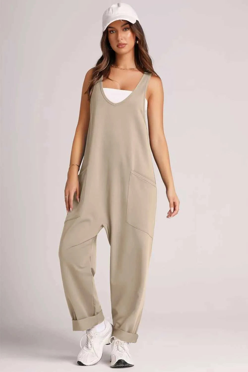 Lovelet Wide Strap Jumpsuit with Pockets 100100197263170 33 Affordable Fashion Under $100 Jerry's Apparel 