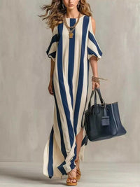 Striped Cold Shoulder Maxi Dress 100100347460143 32 Affordable Fashion Under $100 Jerry's Apparel 