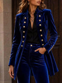 Velvet Double-Breasted Blazer and Flare Pants Set 101001710079074 99 Affordable Fashion Under $100 Jerry's Apparel 