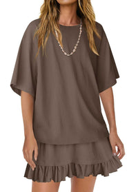 Round Neck Half Sleeve Tee and Skirt Set 100100917549398 34 Affordable Fashion Under $100 Jerry's Apparel 