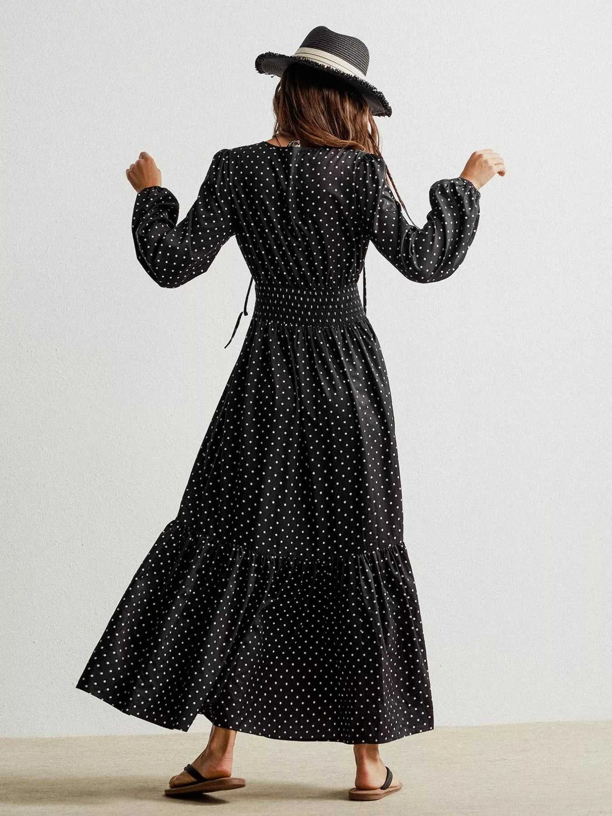 Polka Dot Long Sleeve Maxi Dress 100100228731995 49 Gifts for Her Jerry's Apparel 