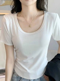 Plus Size Round Neck Short Sleeve T-Shirt 100100816232037 16 Affordable Fashion Under $100 Jerry's Apparel 