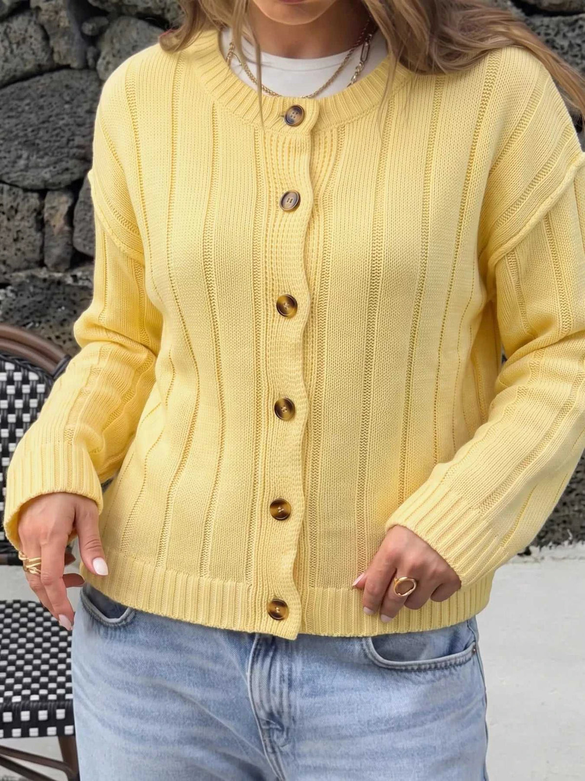 Button Up Dropped Shoulder Cardigan 100100931893614 47 Affordable Fashion Under $100 Jerry's Apparel 