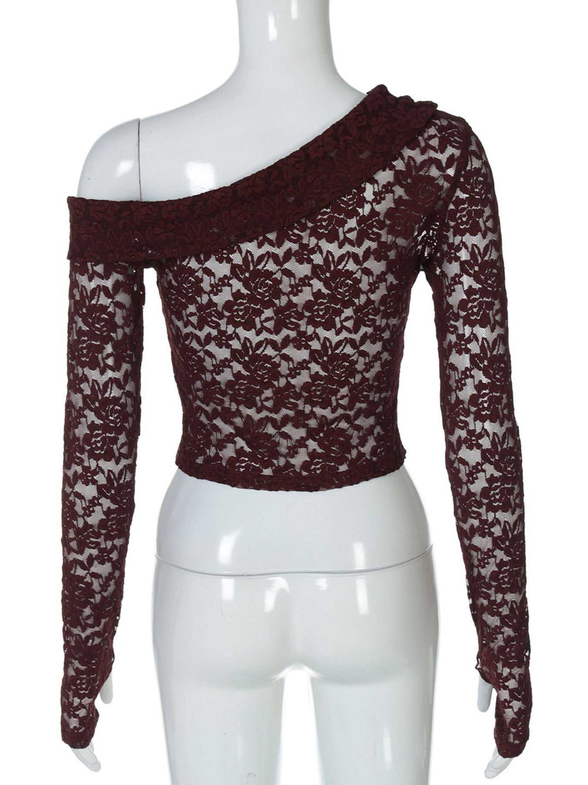 Lace One-Shoulder Long Sleeve Top 100100647257640 26 Affordable Fashion Under $100 Jerry's Apparel 