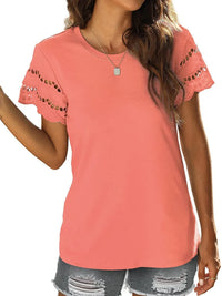 Round Neck Short Sleeve Casual T-Shirt