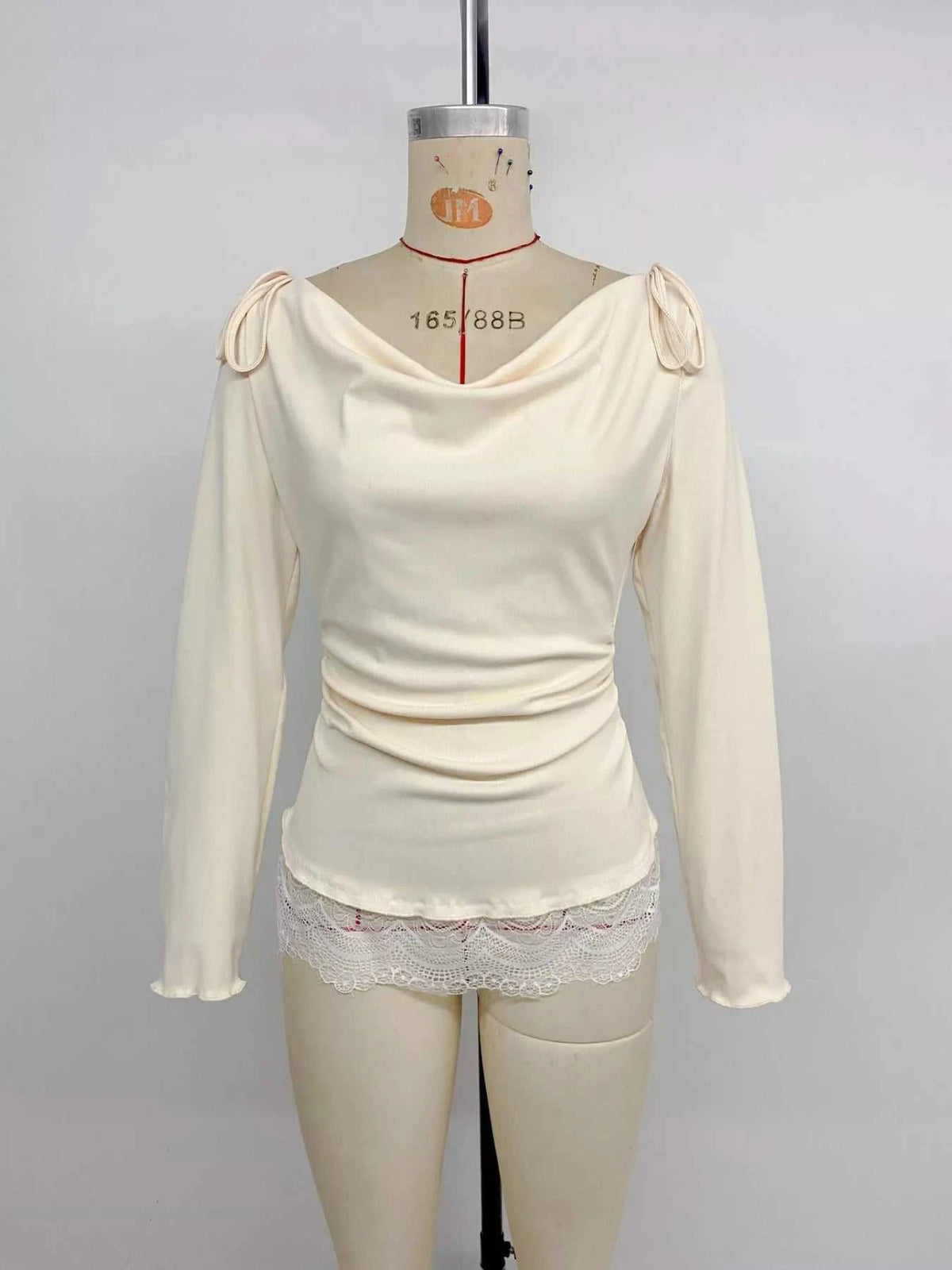 Lace Trim Long Sleeve T-Shirt 100100829031405 28 Affordable Fashion Under $100 Jerry's Apparel 