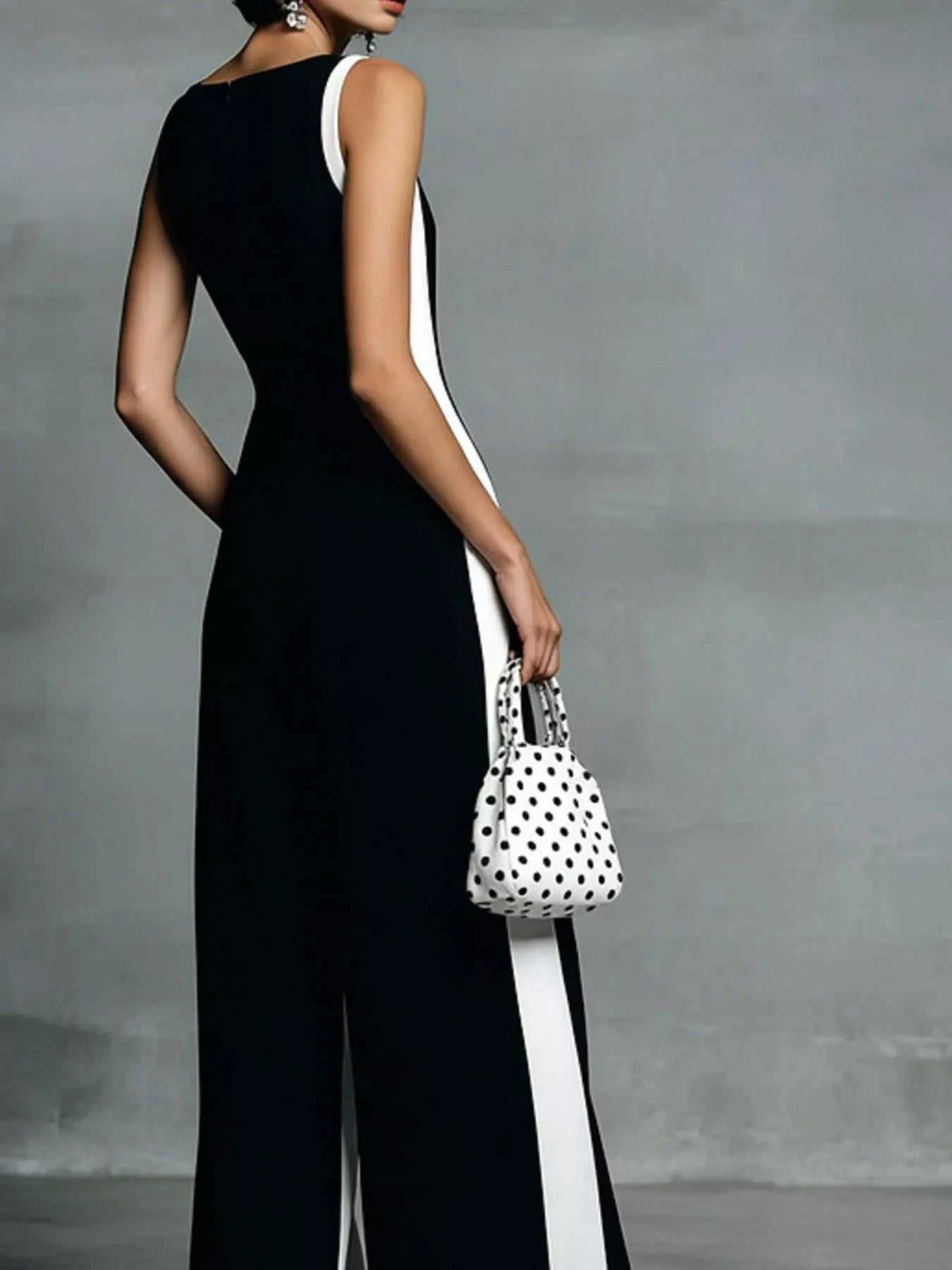 Contrast Trim V-Neck Sleeveless Jumpsuit 101001943671189 38 Affordable Fashion Under $100 Jerry's Apparel 