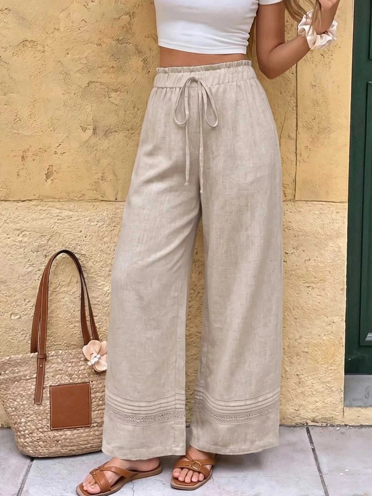 Casual Drawstring Wide Leg Pants 100100509525384 39 Seasonal Fashion Collections Jerry's Apparel 