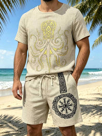 Men's Full Size Round Neck Tee and Shorts Set Plus Size 100400477639442 40 Affordable Fashion Under $100 Jerry's Apparel 