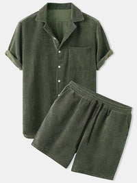 Men's Full Size Classic Textured Top and Shorts Set Plus Size 100400792746142 39 Affordable Fashion Under $100 Jerry's Apparel 