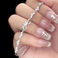 925 Sterling Silver Chain Bow Bracelet 100500004456042 49 Affordable Fashion Under $100 Jerry's Apparel 