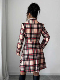 Plaid Button Up Long Sleeve Coat 100100665532432 80 Affordable Fashion Under $100 Jerry's Apparel 