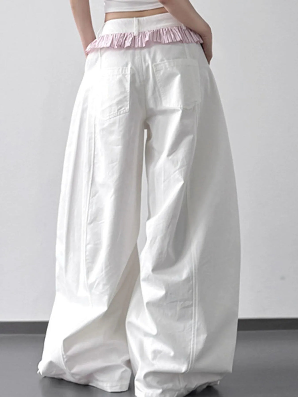 Wide Leg Drawstring Casual Pants