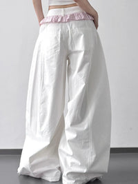 Wide Leg Drawstring Casual Pants