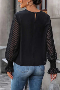 Perfee Lace Detail Smocked Flounce Sleeve Blouse 100100686231941 28 Affordable Fashion Under $100 Jerry's Apparel 