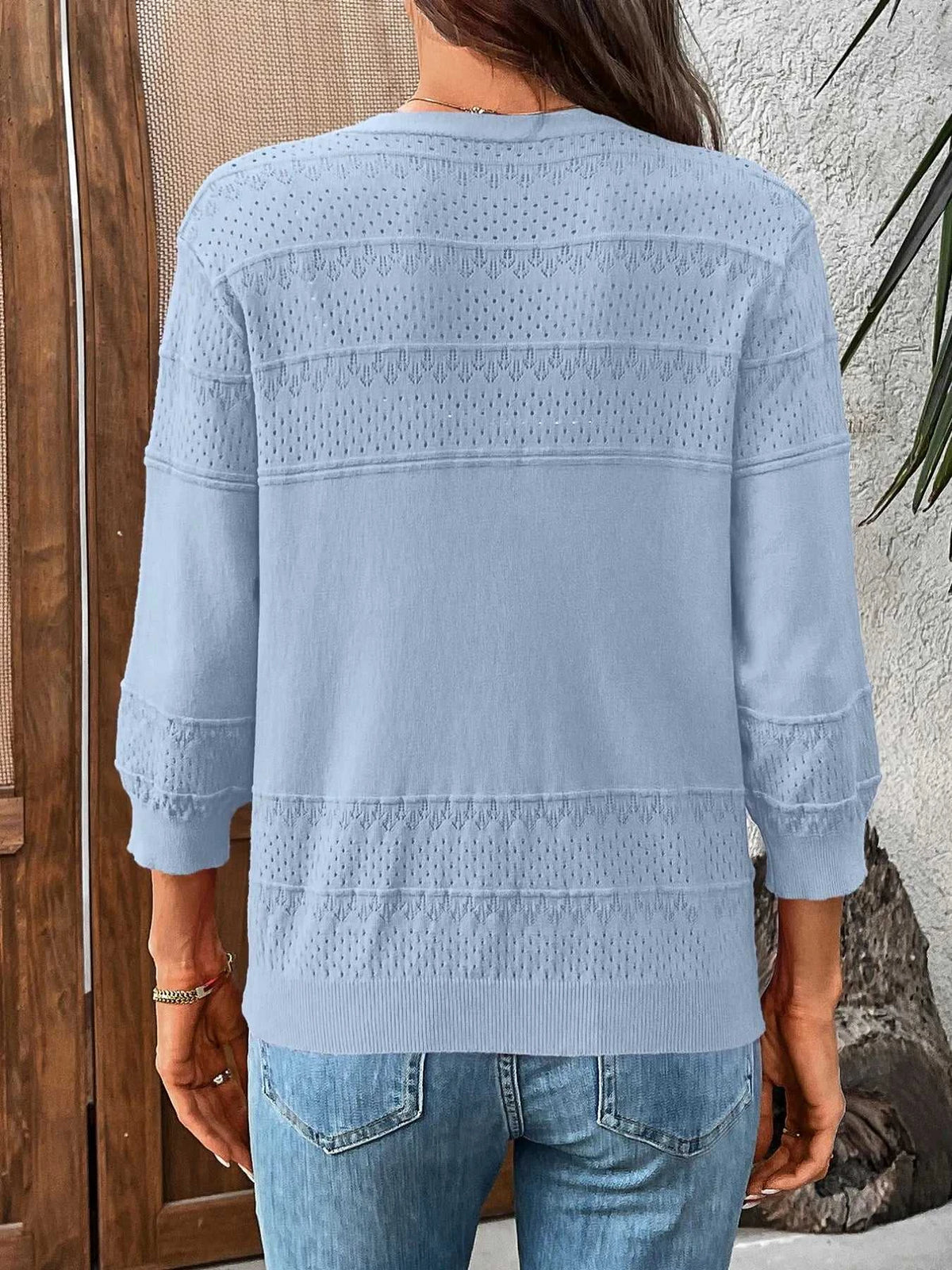 Textured Button-Front Cardigan with 3/4 Sleeves 100100719661755 37 Affordable Fashion Under $100 Jerry's Apparel 